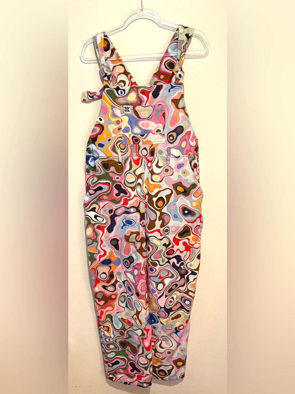 Lucy & Yak Easton Cotton Dungarees with Olivia Rose marbled print - Picture 4 of 9